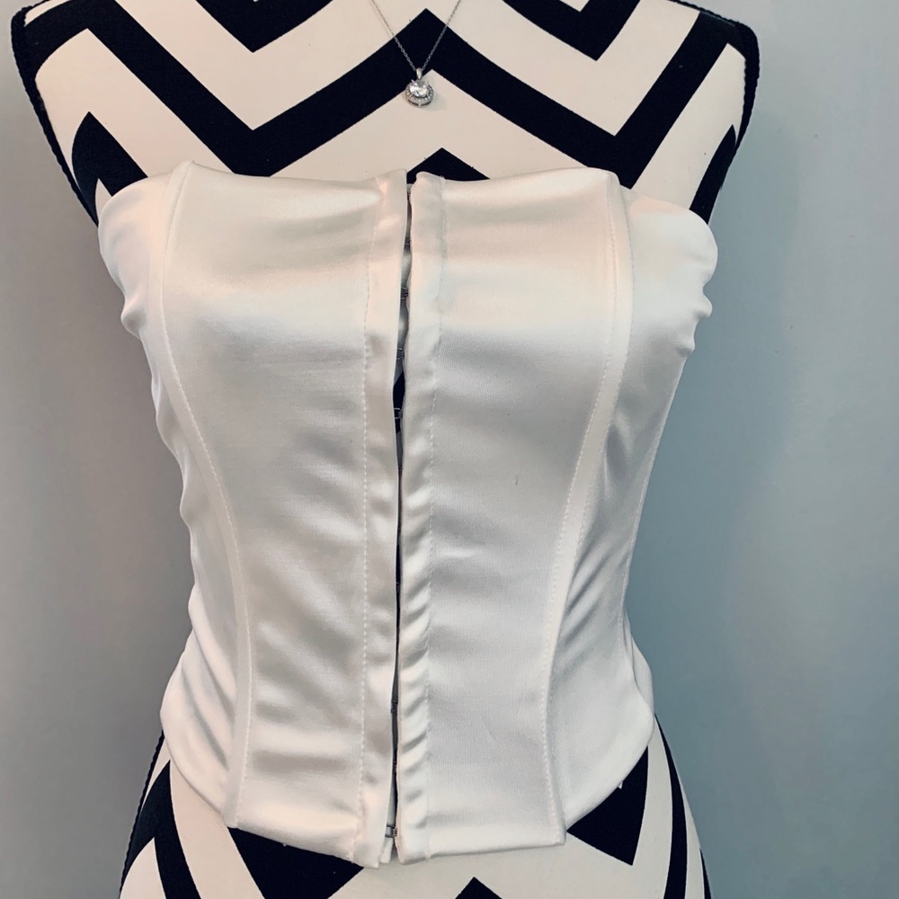 White Lace Up Corset